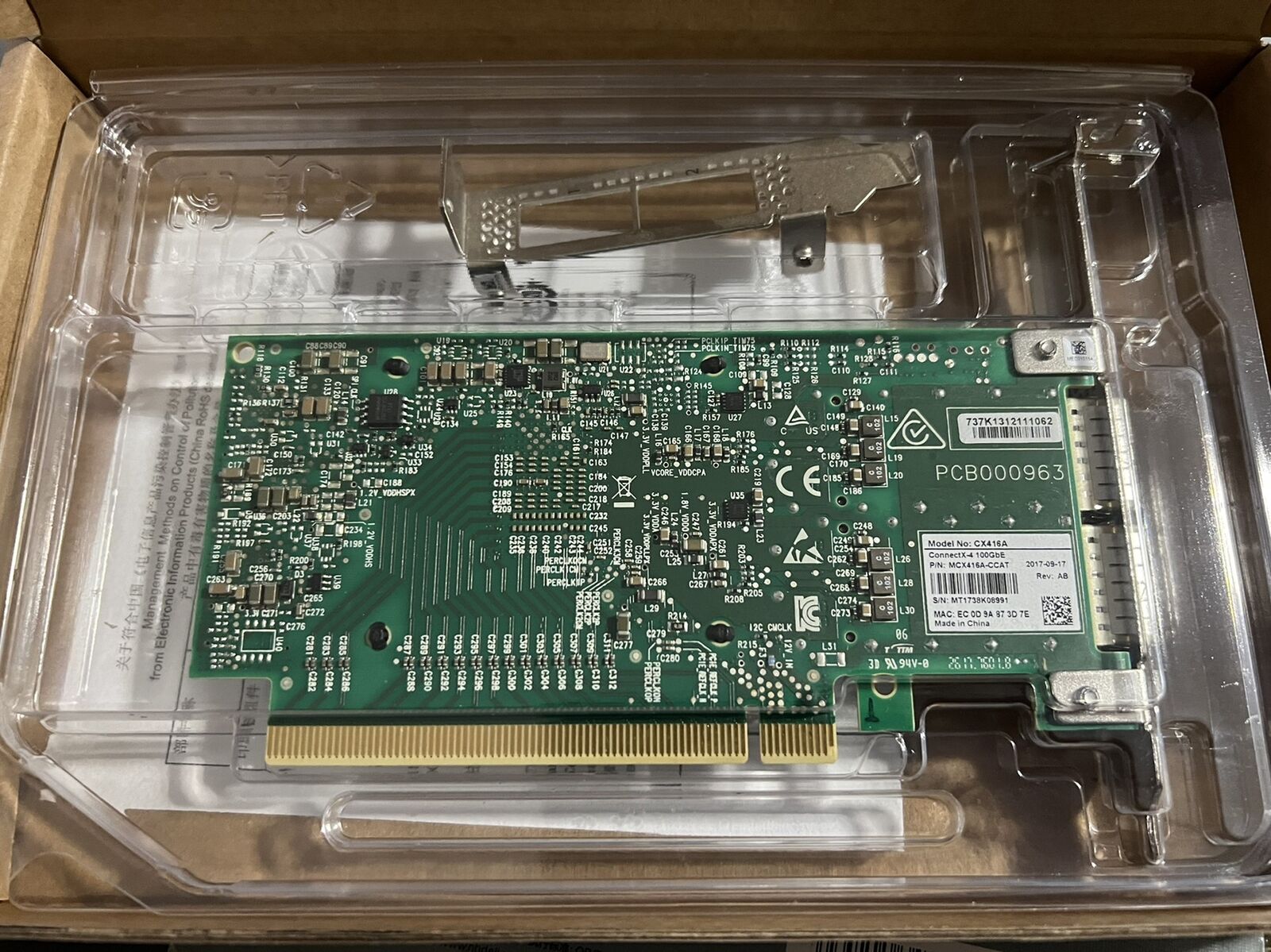 Mellanox MCX416A-CAT CX416A Du - 100Gbe Qsfp28 Network Card recensie en prijs